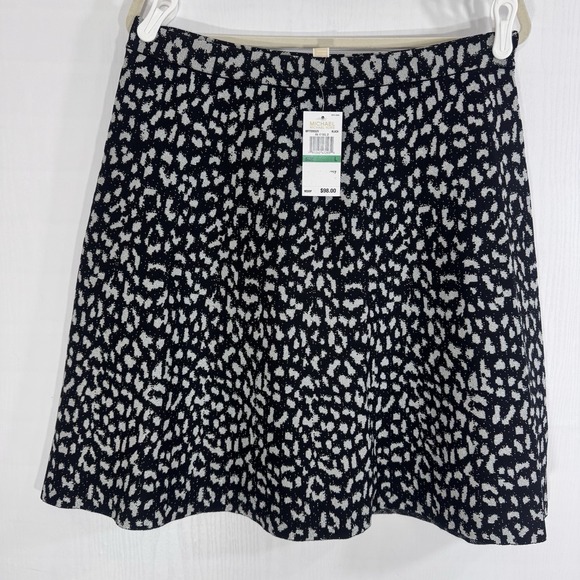 Michael Kors Women Metallic Animal Print Knit Pull-On Flare Skirt Size L - Picture 1 of 12